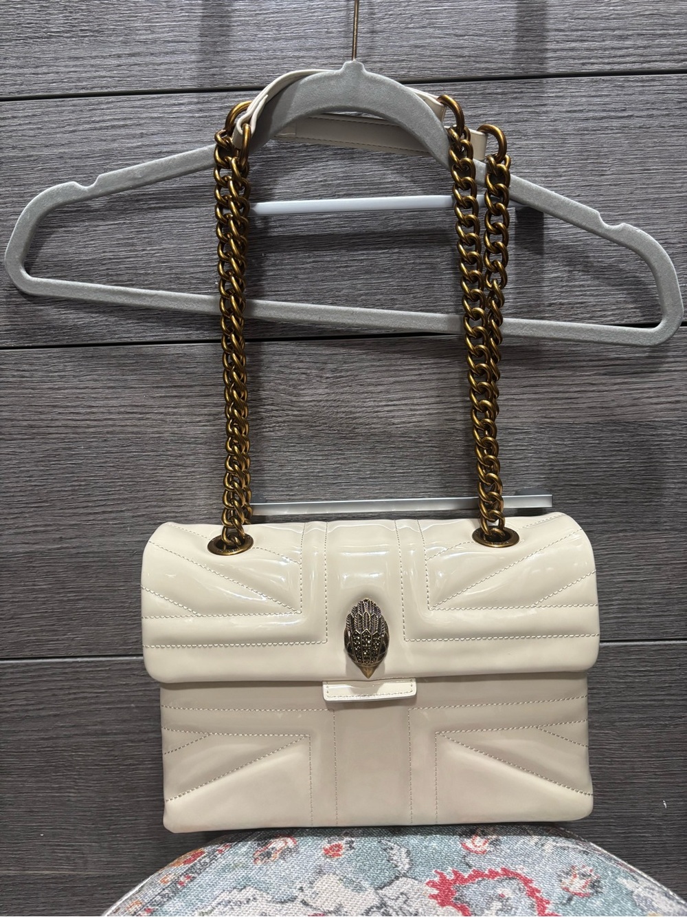 Kurt Geiger Kensington Patent Leather Union Jack Bag